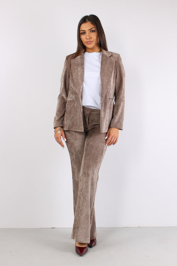 Pantalone Velluto Gamba Dritta Tortora