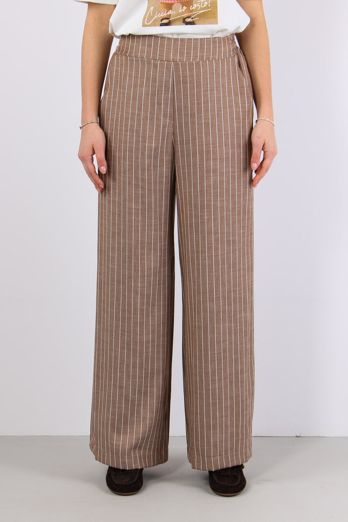 Pantalone Gessato Elastico Vit Caffe-2