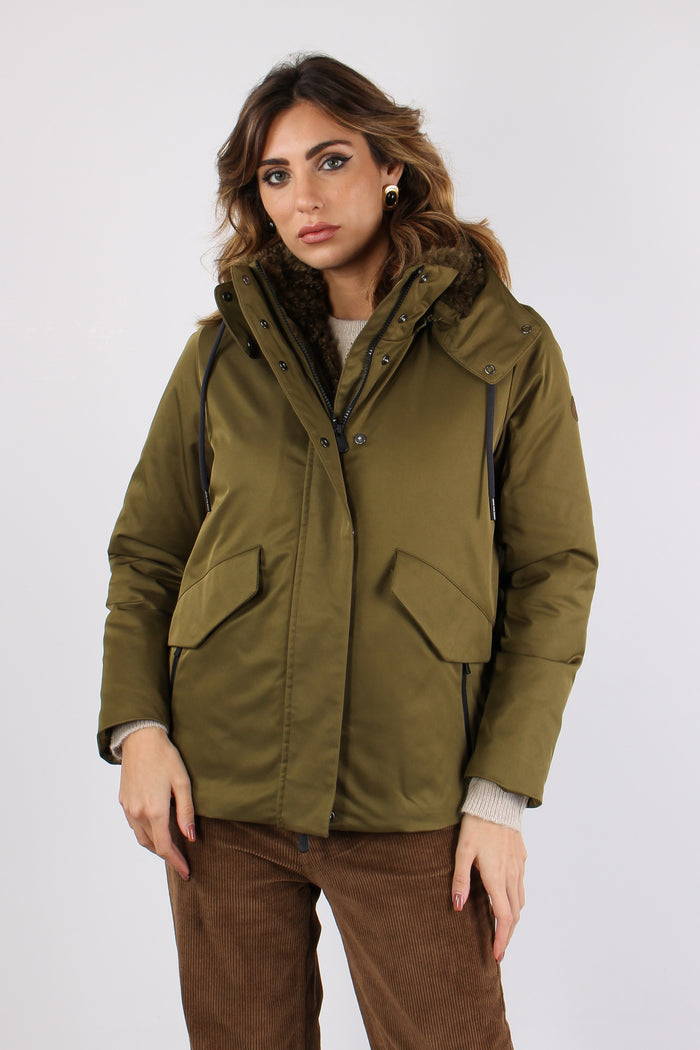 Kara Parka Corto Interno Teddy Green-2