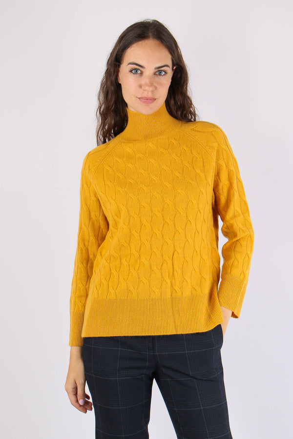 Mlsgattoni Maglia Collo Alto Trecce Oro