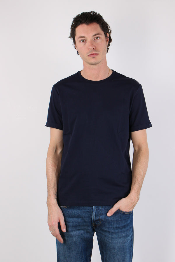 T-shirt Basica Logo Manica Blu