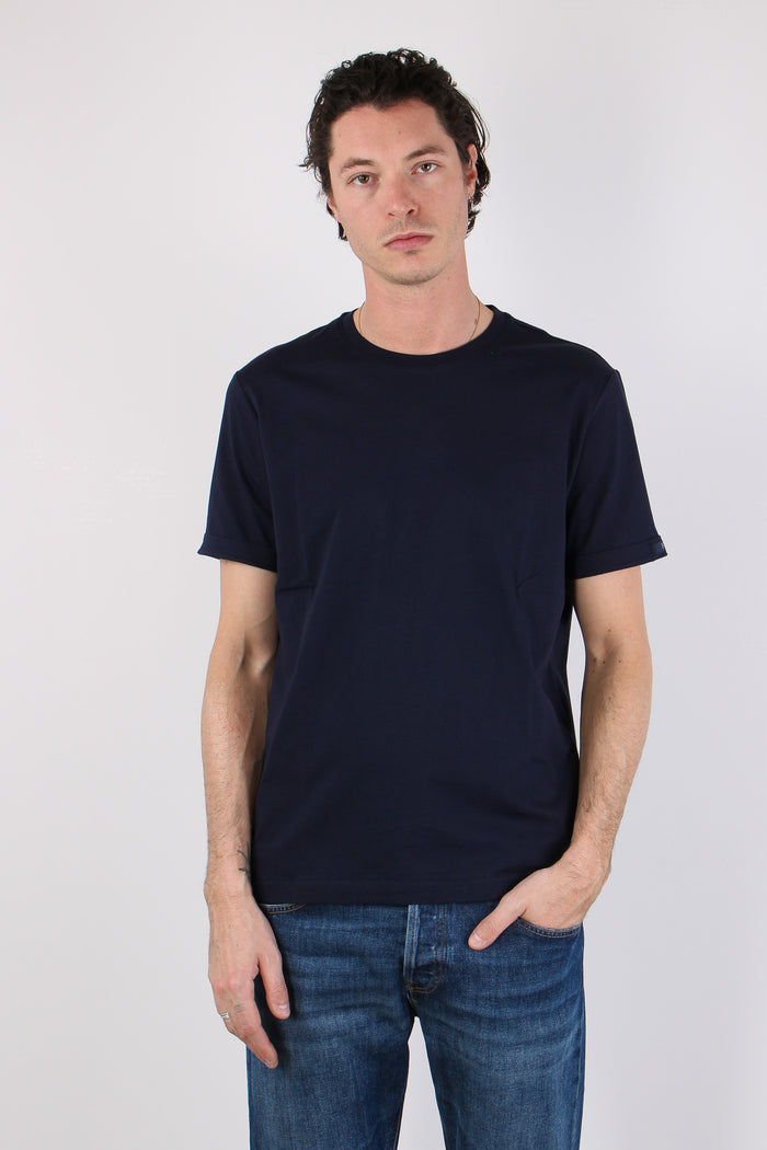 T-shirt Basica Logo Manica Blu
