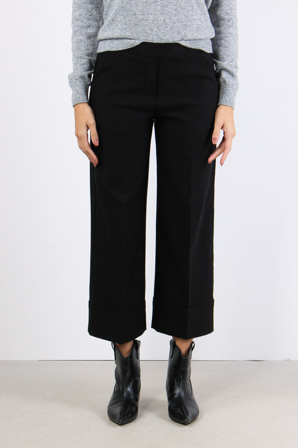 Pantalone Bengalina Cropped Nero-2