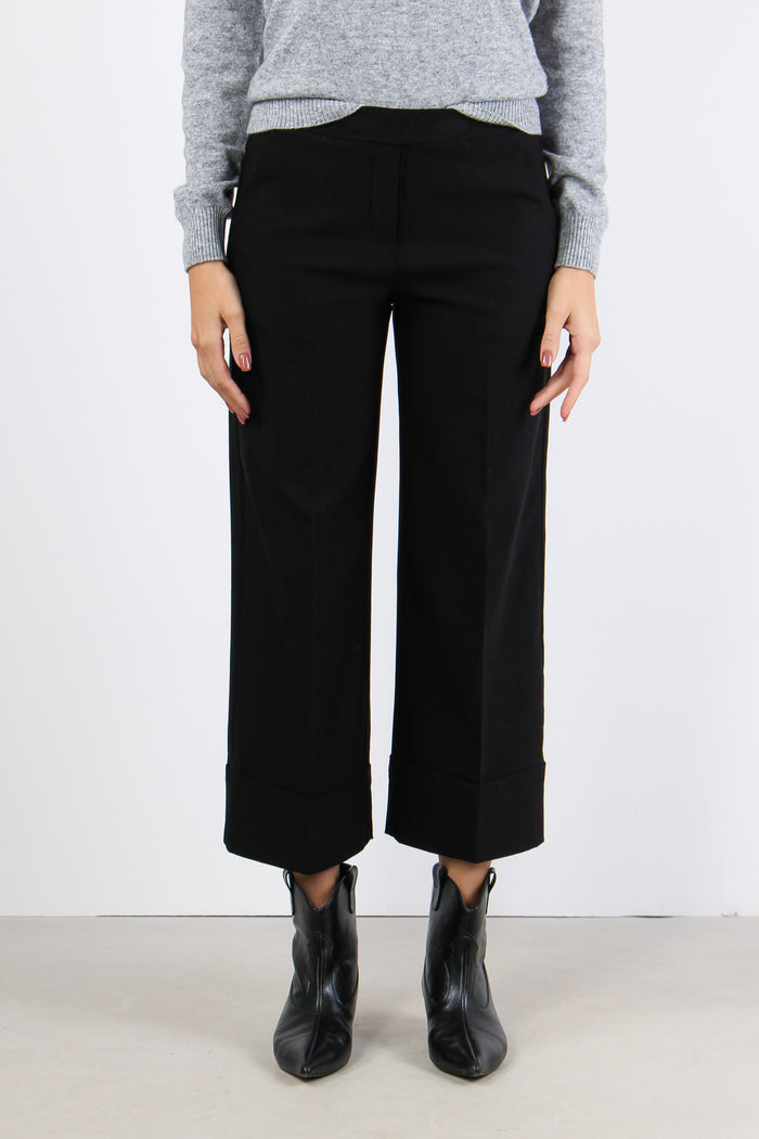 Pantalone Bengalina Cropped Nero-2