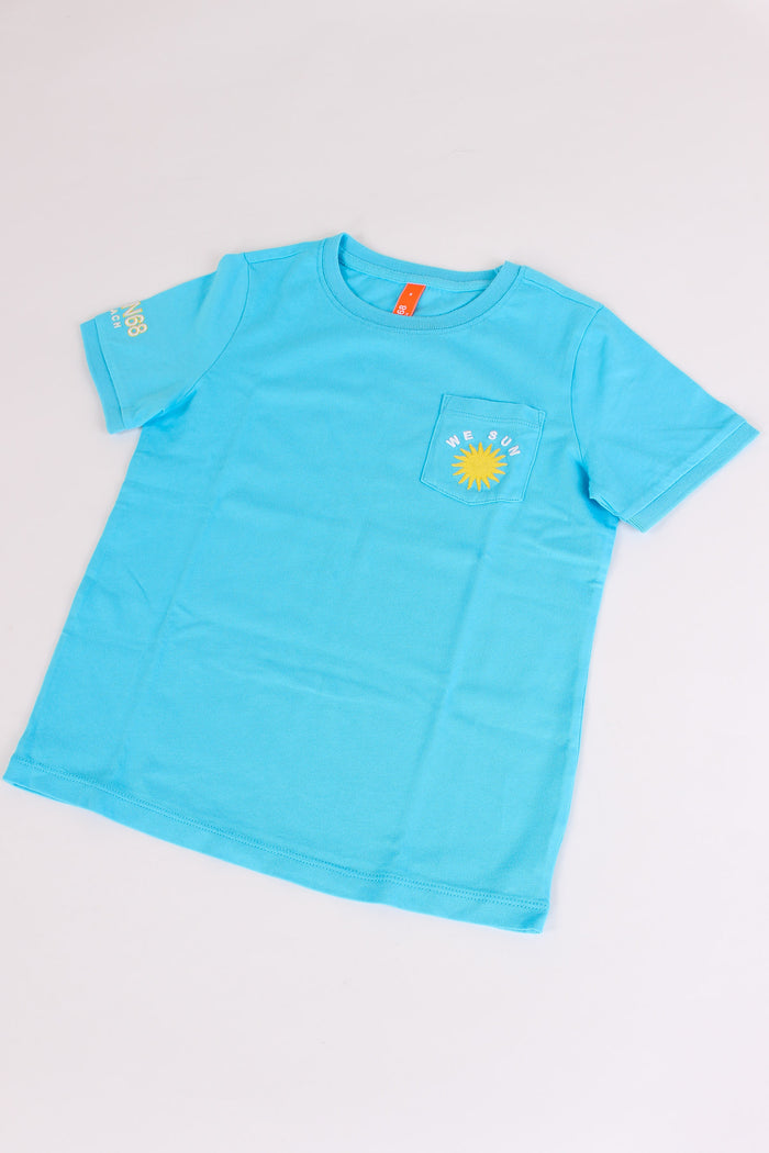 T-shirt Pocket Beach Turchese-4