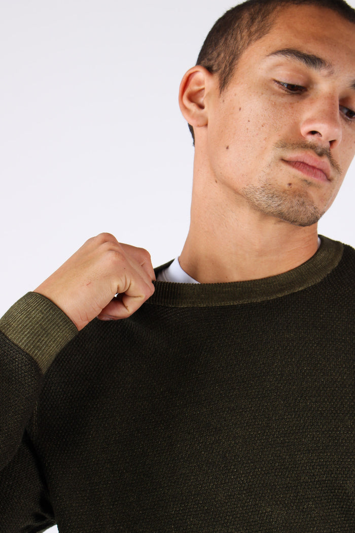 Maglia Lana Punto Riso Militare-8