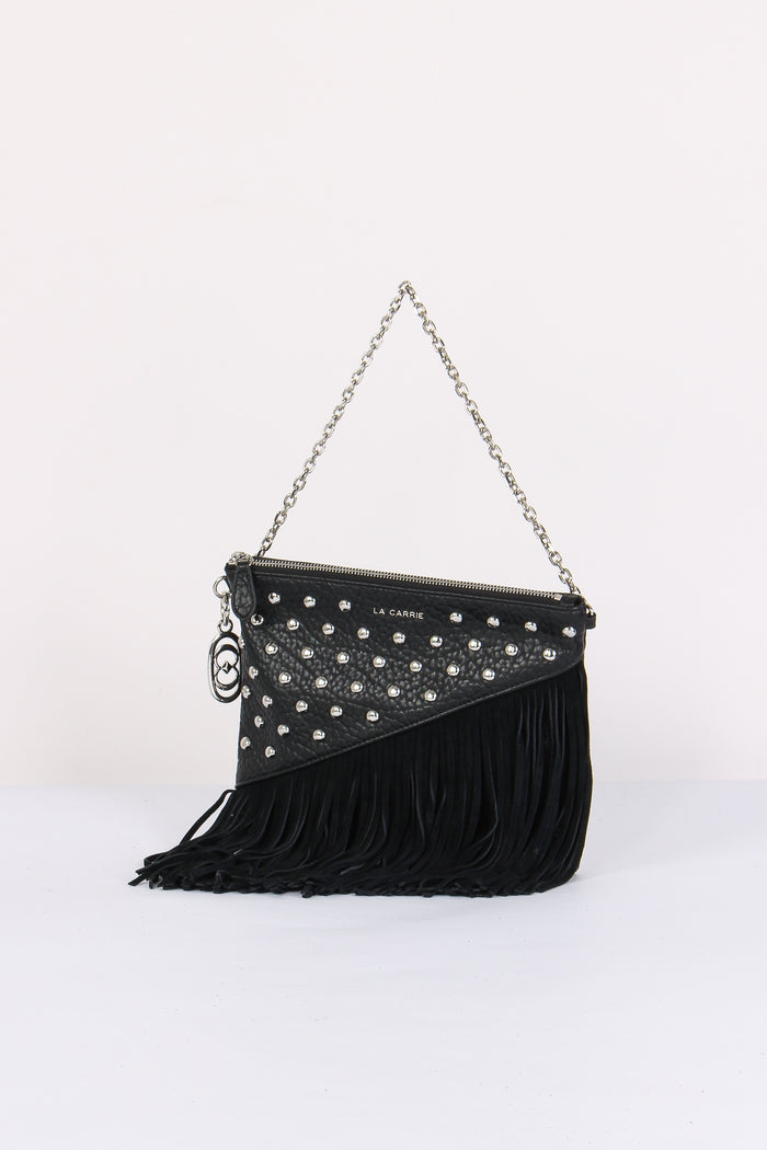 Tracolla Patta Borchie Frange Black-3