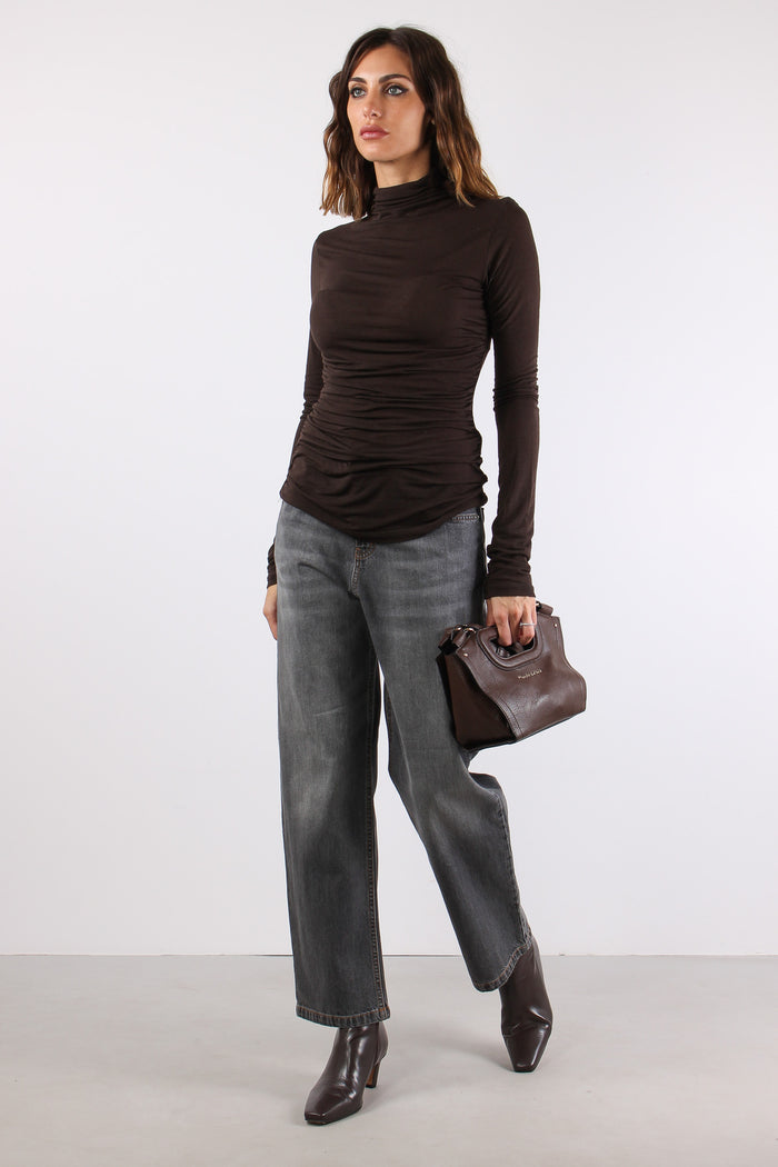 T-shirt Collo Alto Leggera Potting Soil-3