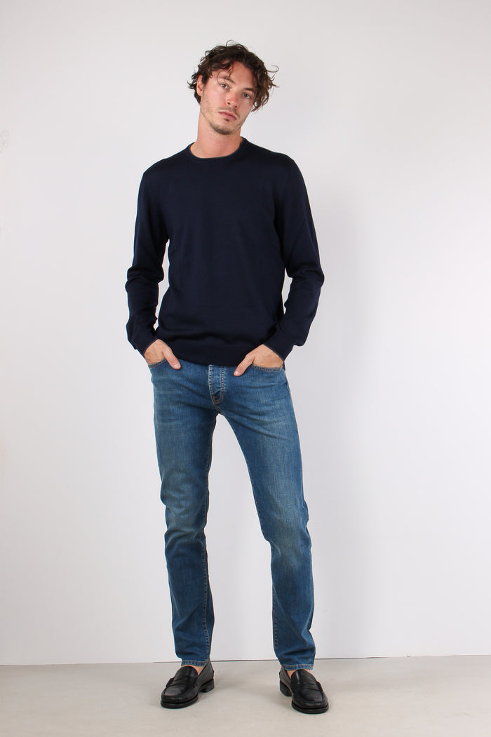 Maglia Manica Toppa Profilo Blu-6