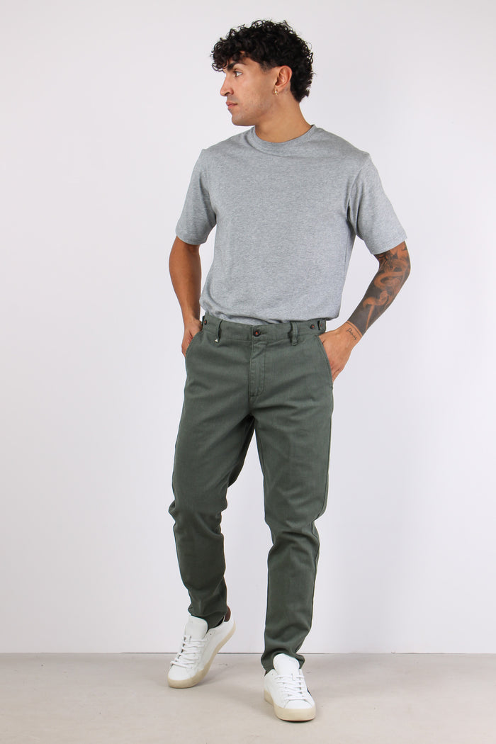 Pantalone Chino Riprese Latera Menta-3