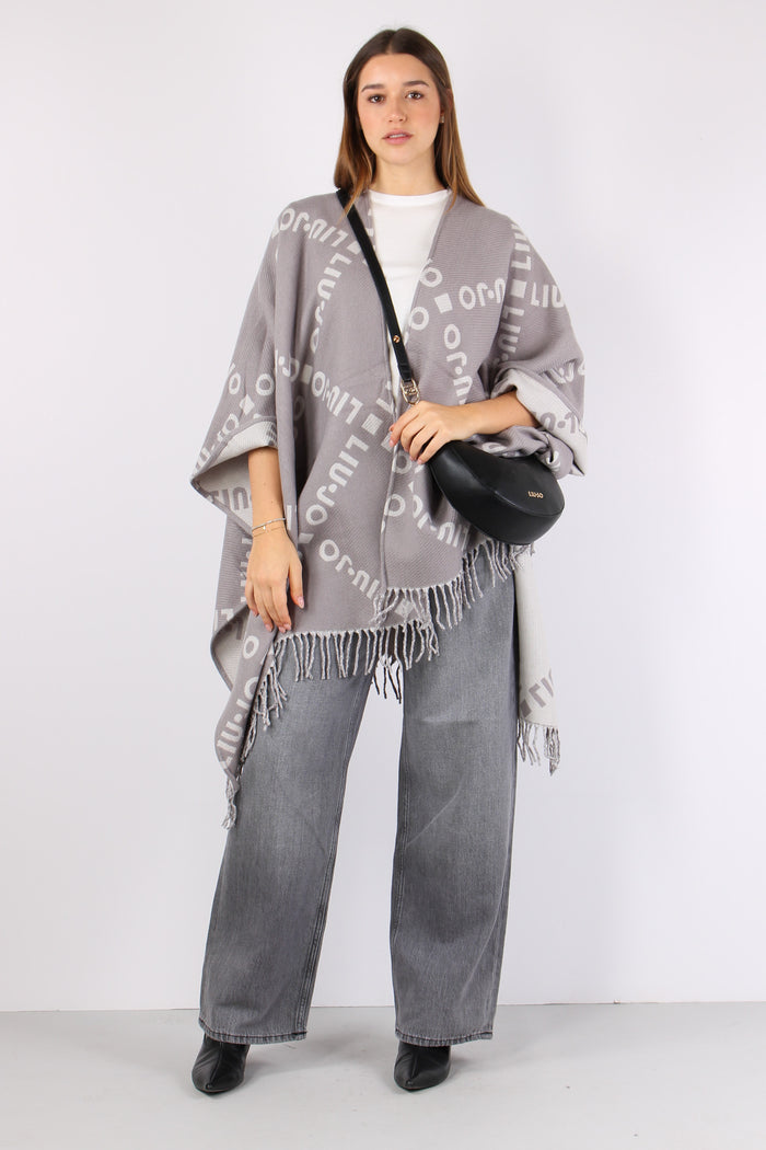 Poncho Logo Maxi Rombo Grey Cloud-4