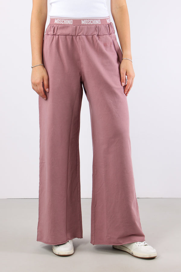 Pantalone Palazzo Elastico Scritta Rosa-2