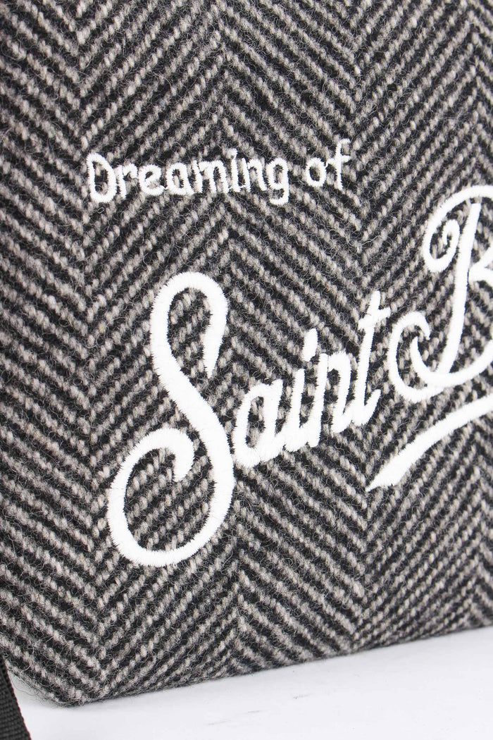 Pochette Harringbone Nero/grigio-6