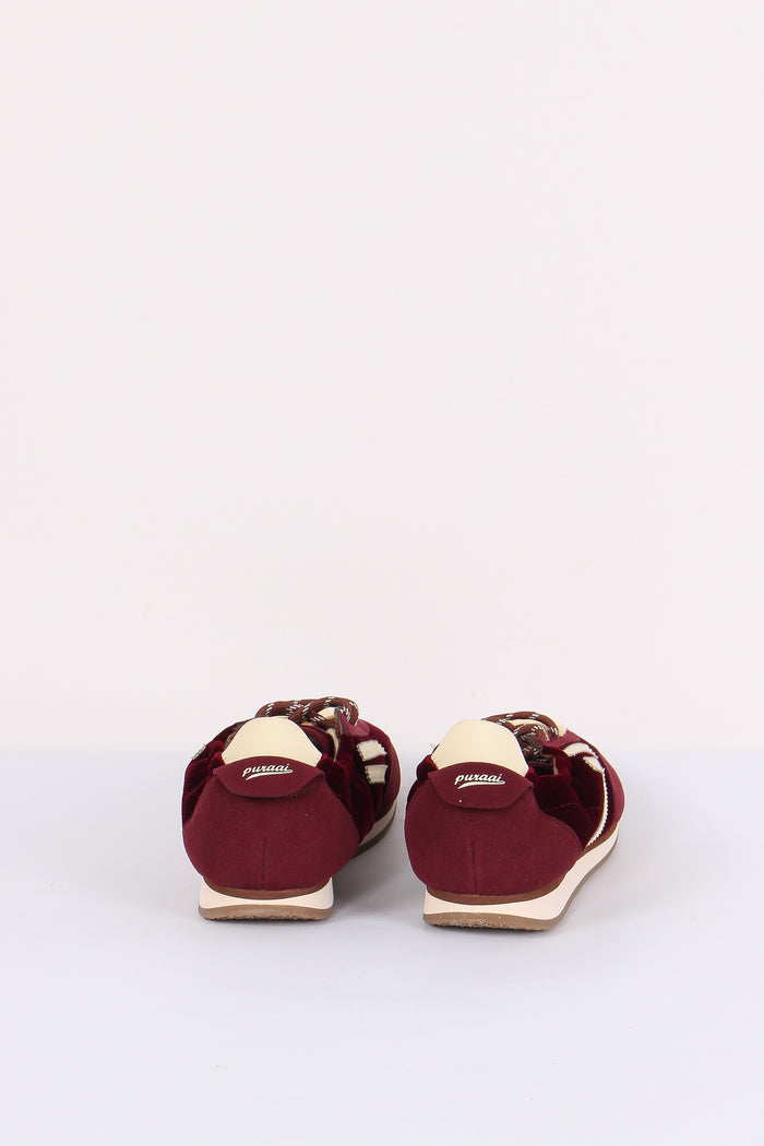 Sneakers Velluto Glitter Wine-3