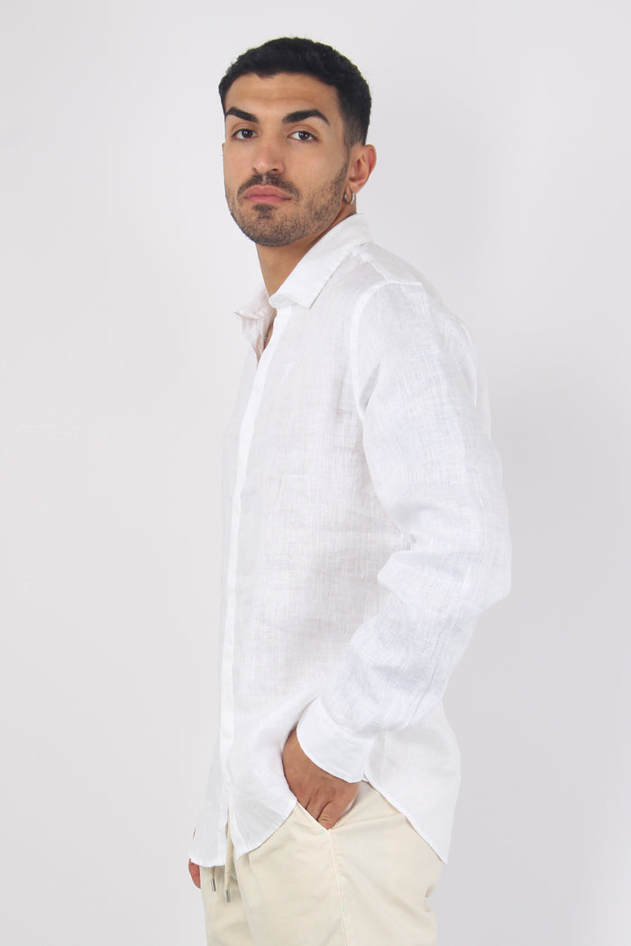 Camicia 100%lino Bianco-6