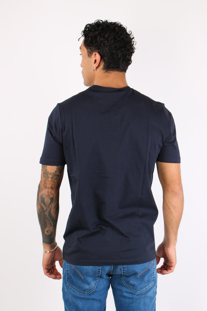 T-shirt Basica Logo Contrasto Blue Depth-5