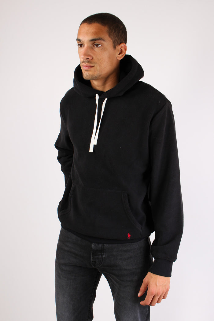 Felpa Cappuccio Pile Polo Black-7