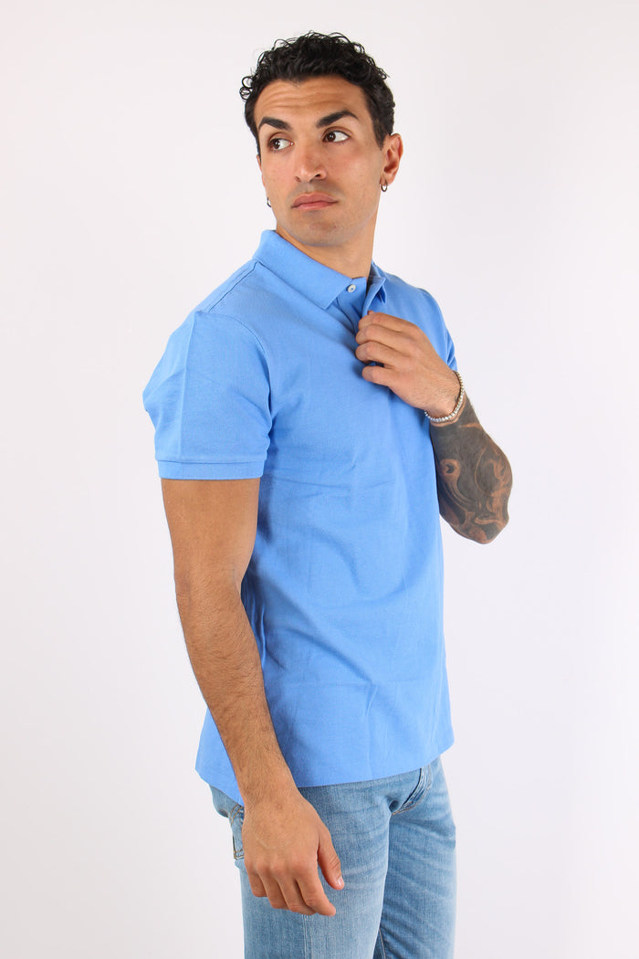 Polo Slim Fit Mesh Harbor Island Blue-6