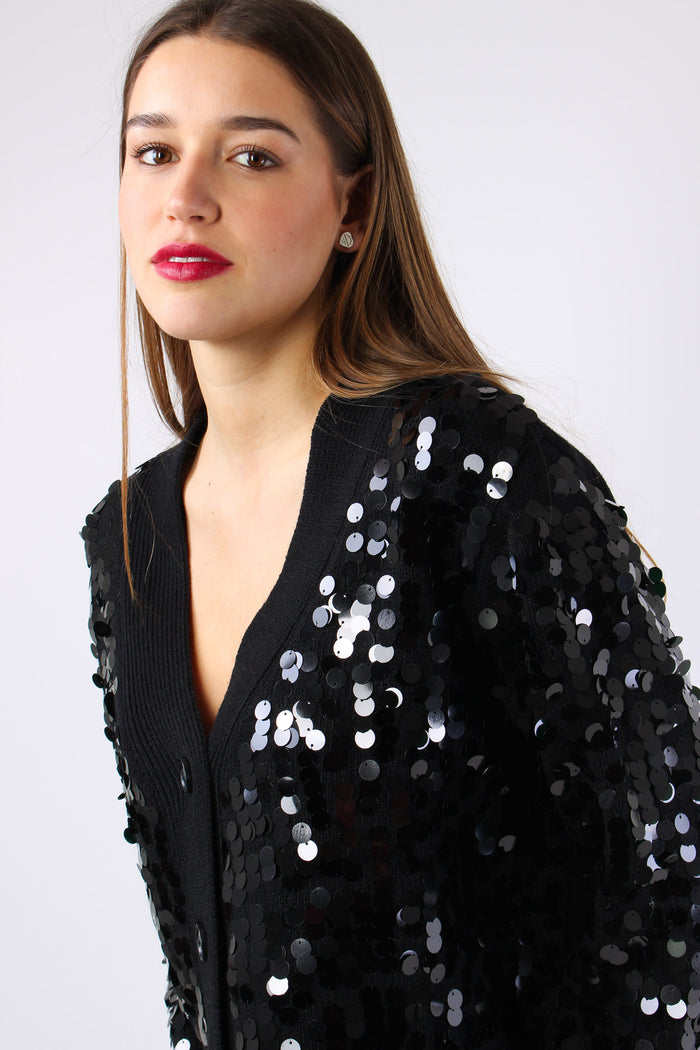 Cardigan Paillettes Nero-8