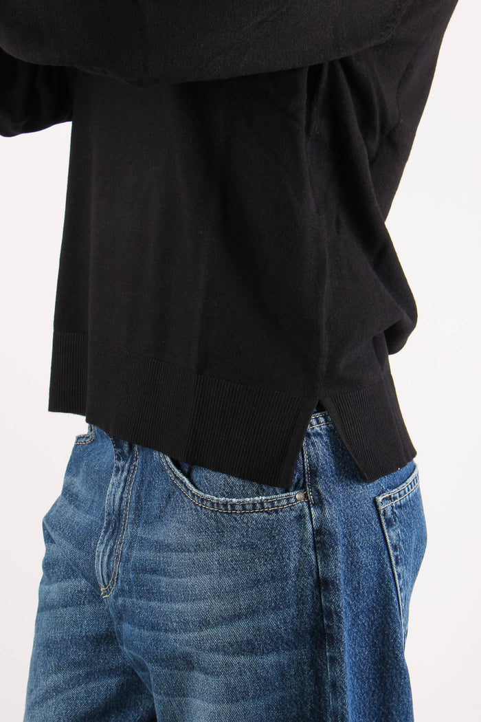 Maglia Girocollo Spacchetti Nero-6