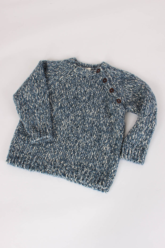 Giubbotto Melange Bottoni Lato Blu Provenza-4