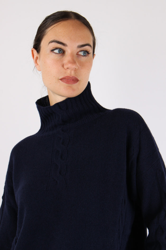 Collo Alto Treccia Navy-6