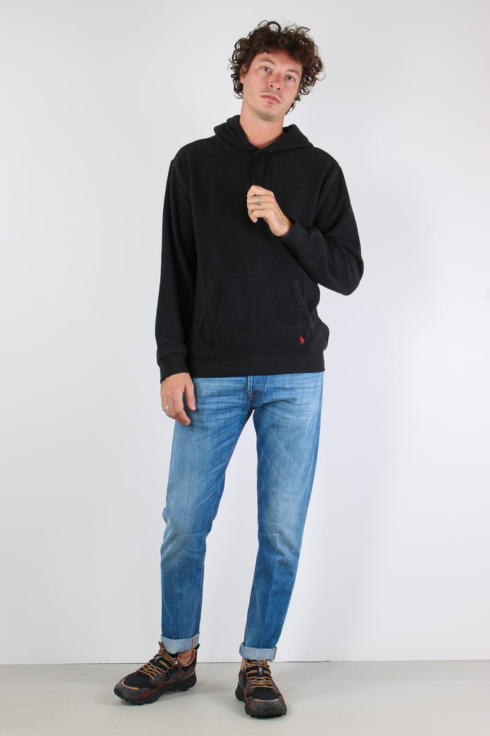 Felpa Cappuccio Tasca Polo Black-4