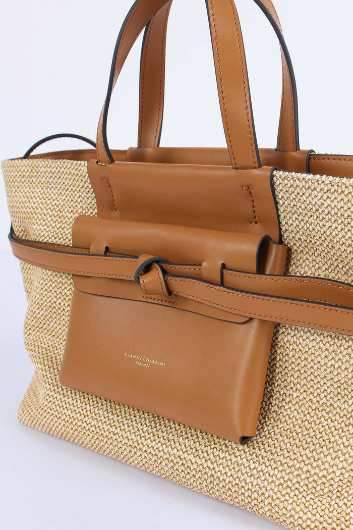Belty Shopping Mini Rafia Naturale/cuoio-5