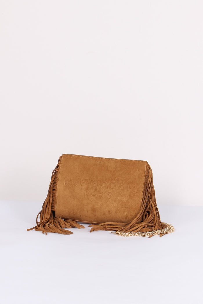 Clutch Frange Cognac-2