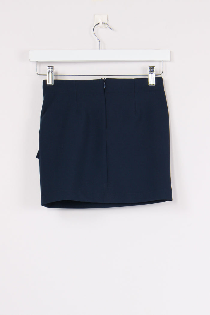 Gonna Fiocco Assimetrico Blu-2