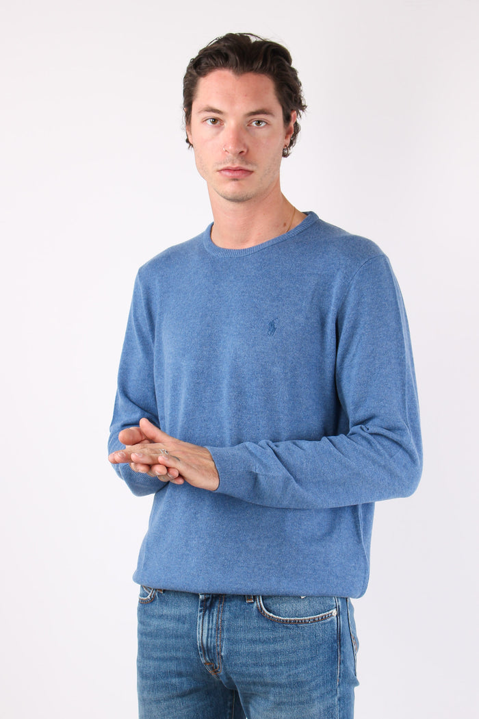 Maglia Girocollo Lambswool Hunter Navy-6
