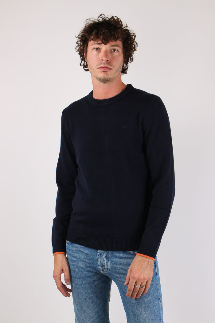 Maglia Lana Logo Navy Blue-3