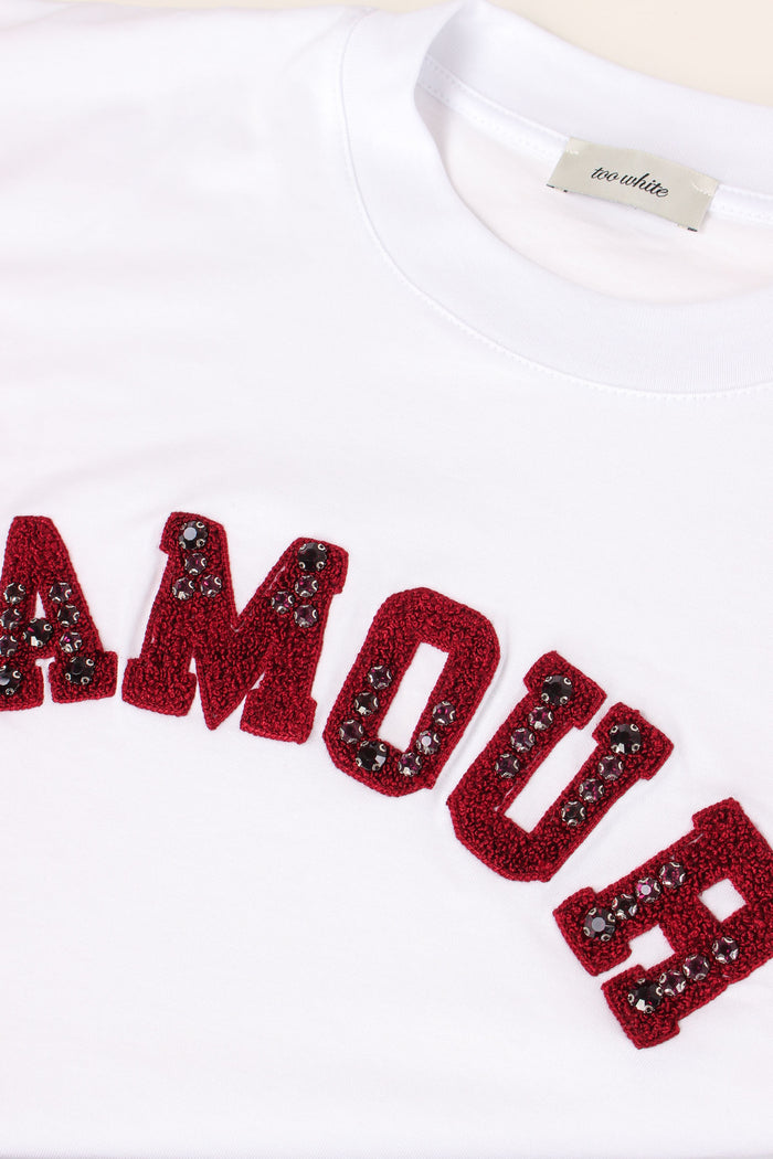 T-shirt Patch Amour Bianco-8