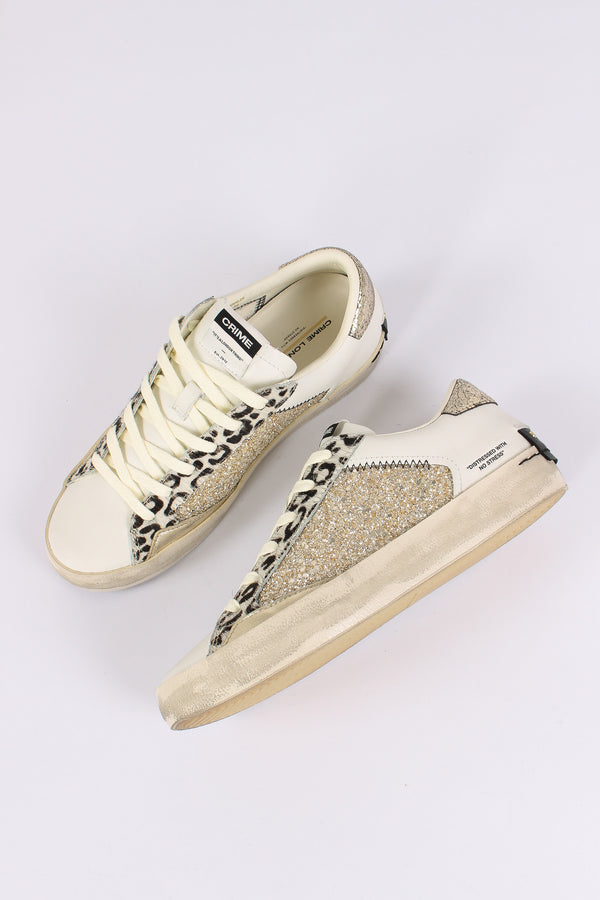 Sneakers Distressed Chrome Fang Bianco/oro-2