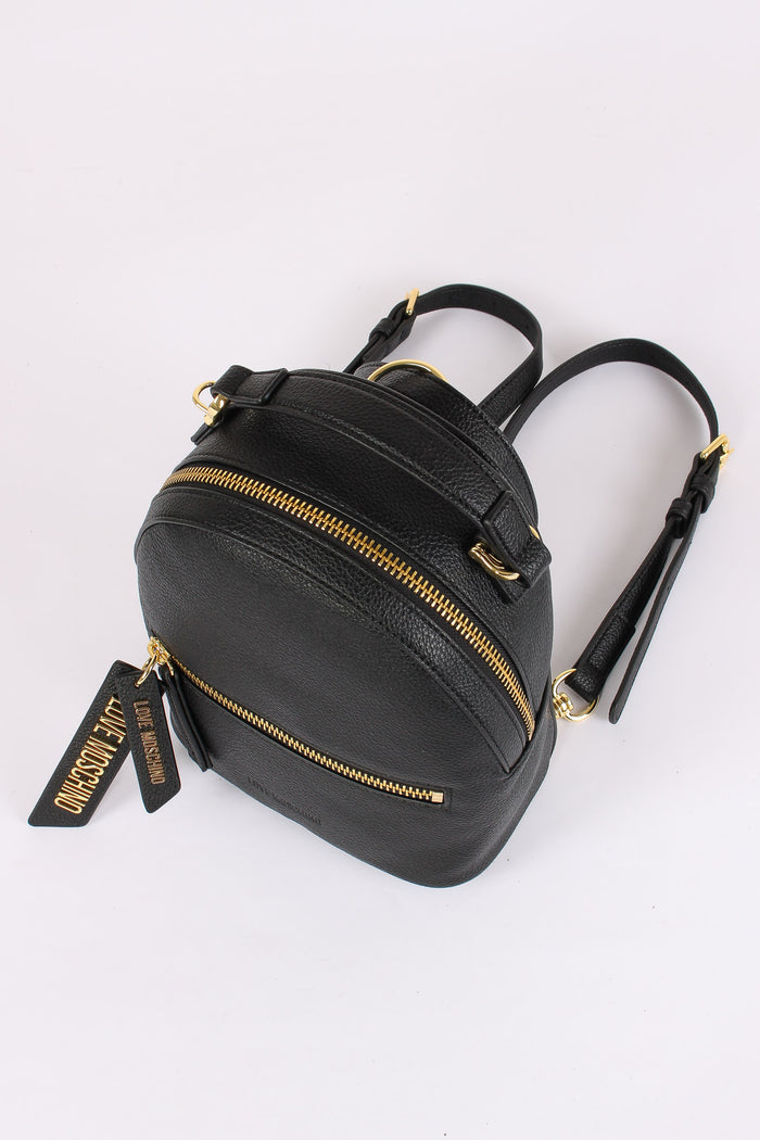 Mini Zaino Zip Cursore Logo Nero-4