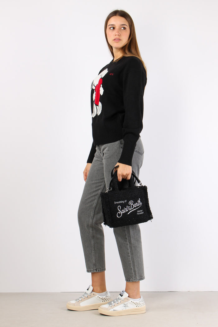 Maglia Ricamo Grande Nero-6