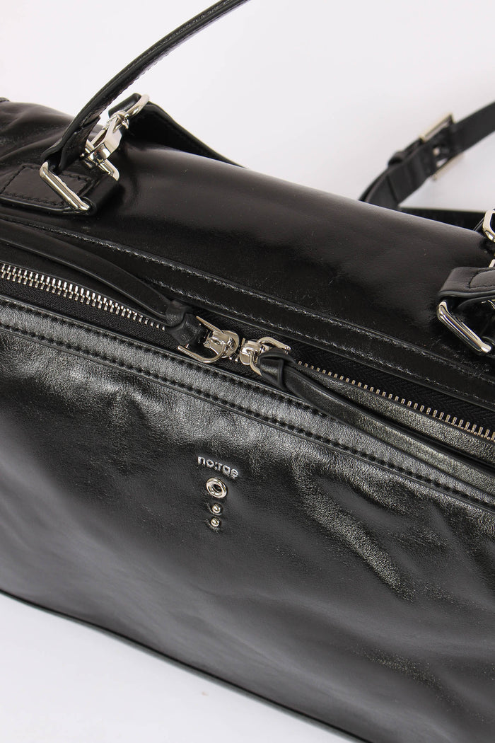 Maxi Trapezio Effetto Crinkle Black-4
