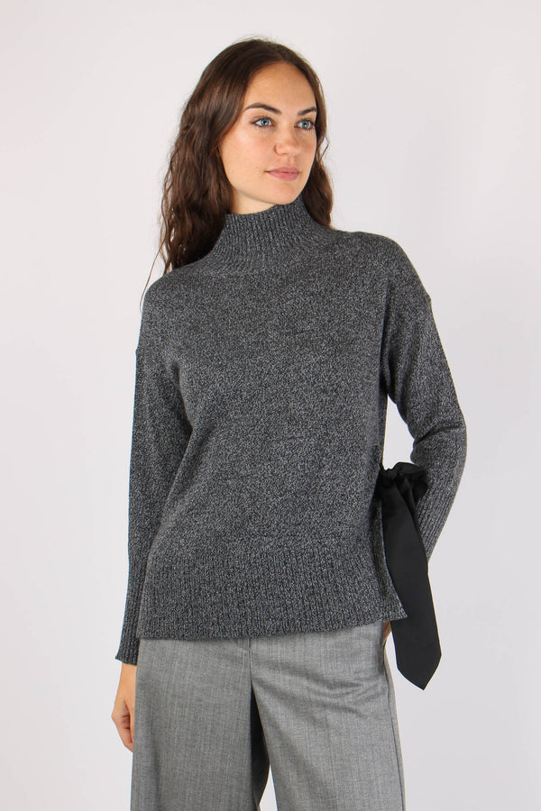 Mlsoca Girocollo Cachemire Fiocco Grigio/carbone