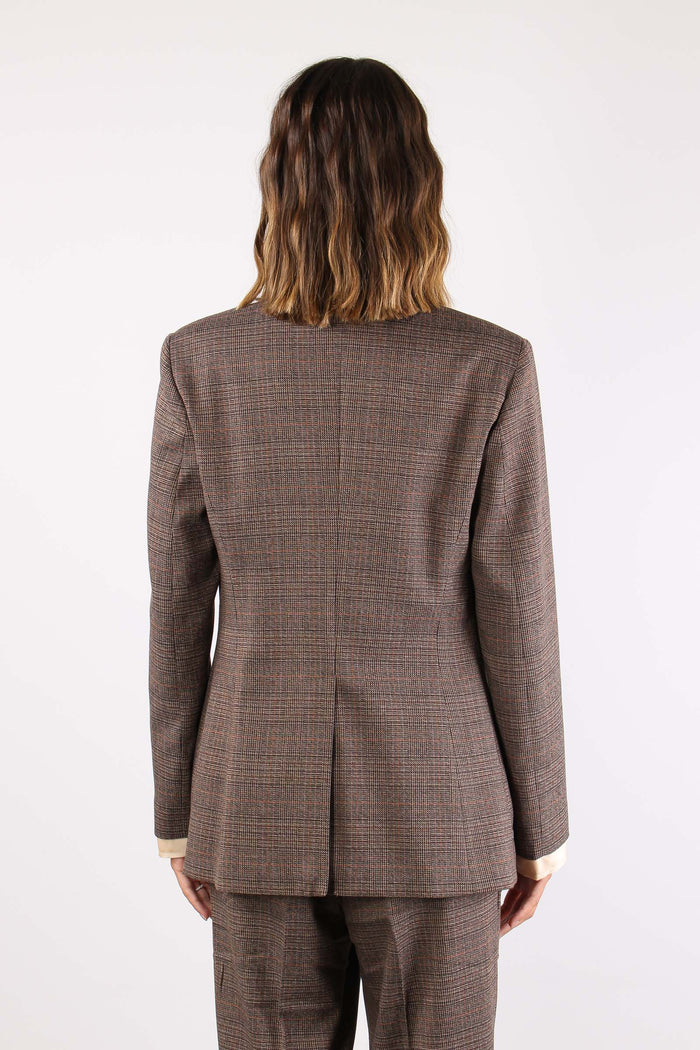 Giacca Doppiopetto Manica Camicia Tartan-4