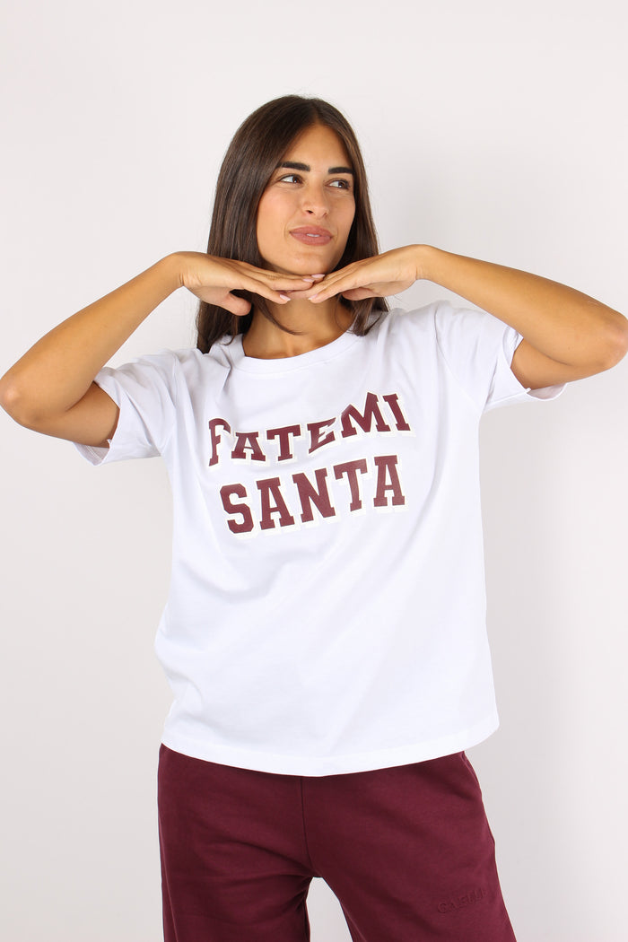 T-shirt Regular Fatemi Santa Bianco/bordeaux-2