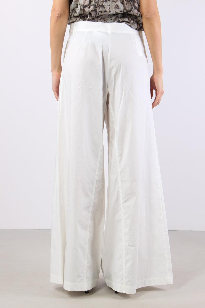 Canelli Pantalone Popeline Bianco-5