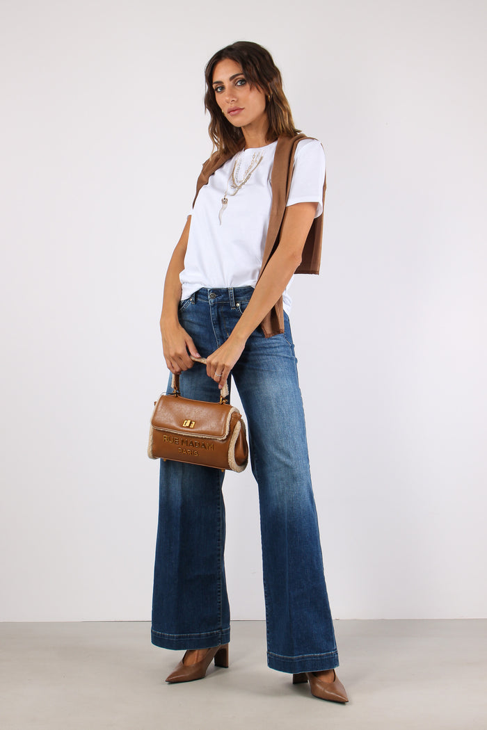 T-shirt Stampa Corni Bianco/liujo Chains-5