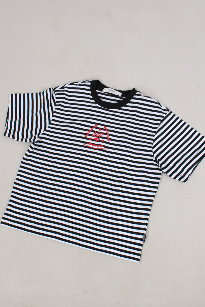 T-shirt Stone Washed Bianco/nero-3