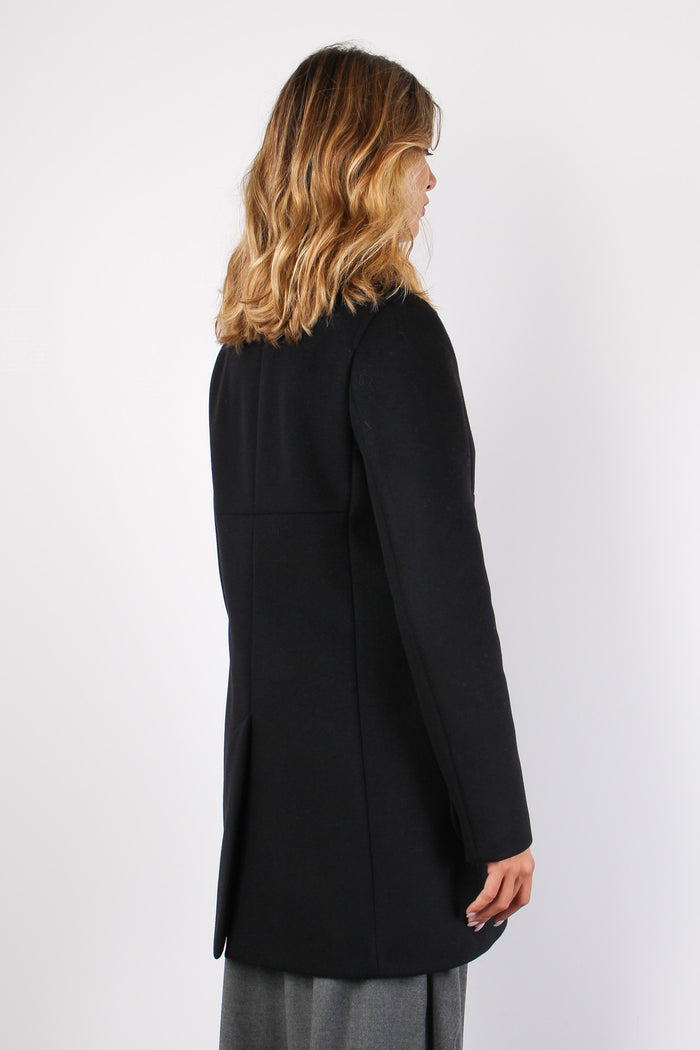 Cappotto Misto Cashmere Nero-4