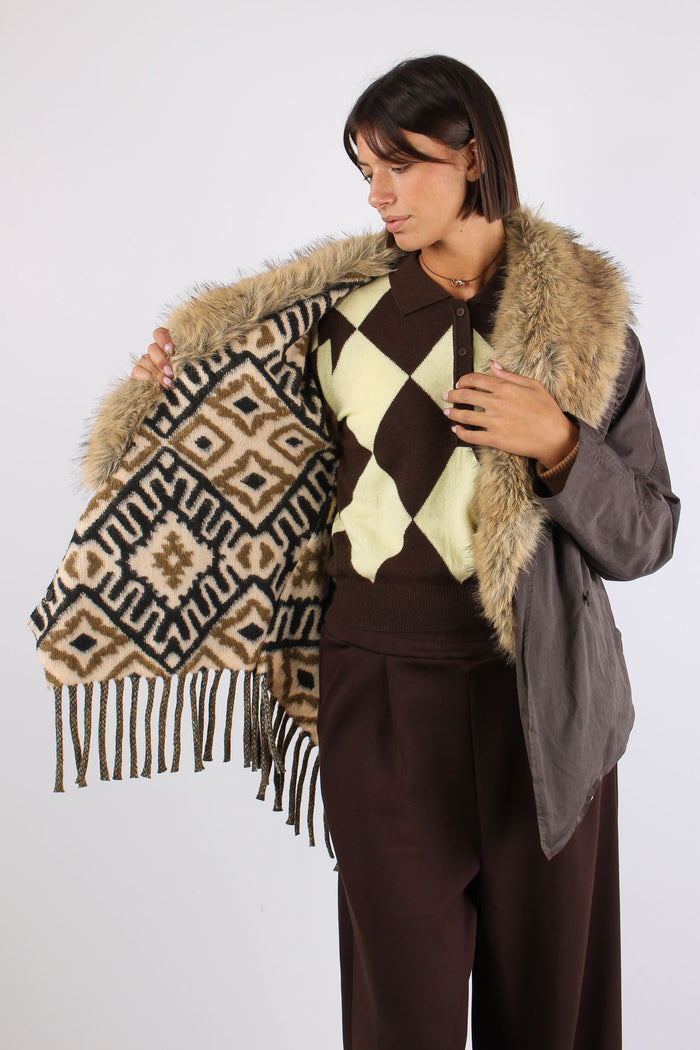 Parka Corto Pelo Frange Moro-5