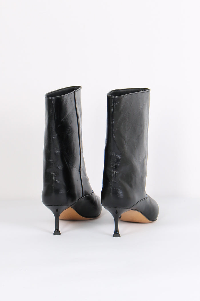 Stivaletto Tubo Pelle Nero-3