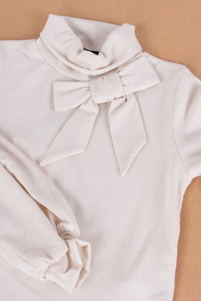 Lupetto Fiocco Laterale Beige-3