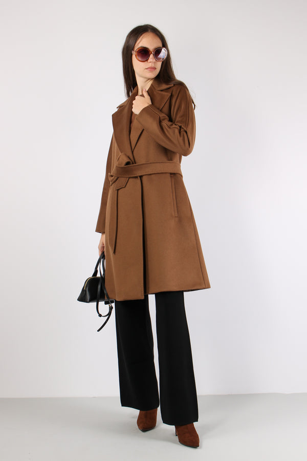 Dravenna Cappotto Cintura Lana Visone