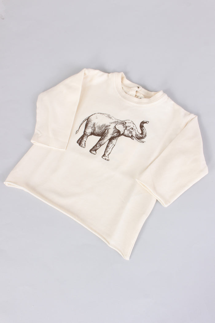 T-shirt Stampa Elefante Naturale-3