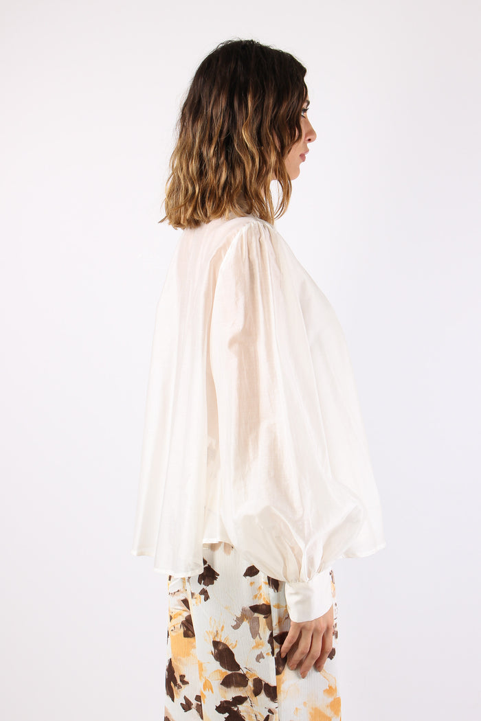 Blusa Mussola Inserto Strass Soft Milk-6